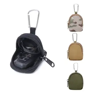 Tactical Compact Nylon EDC Pouch - Zippered Closure, Key Wallet Holder, Keychain Clip, Men’s Coin Purse for Outdoor Carry, Zipper