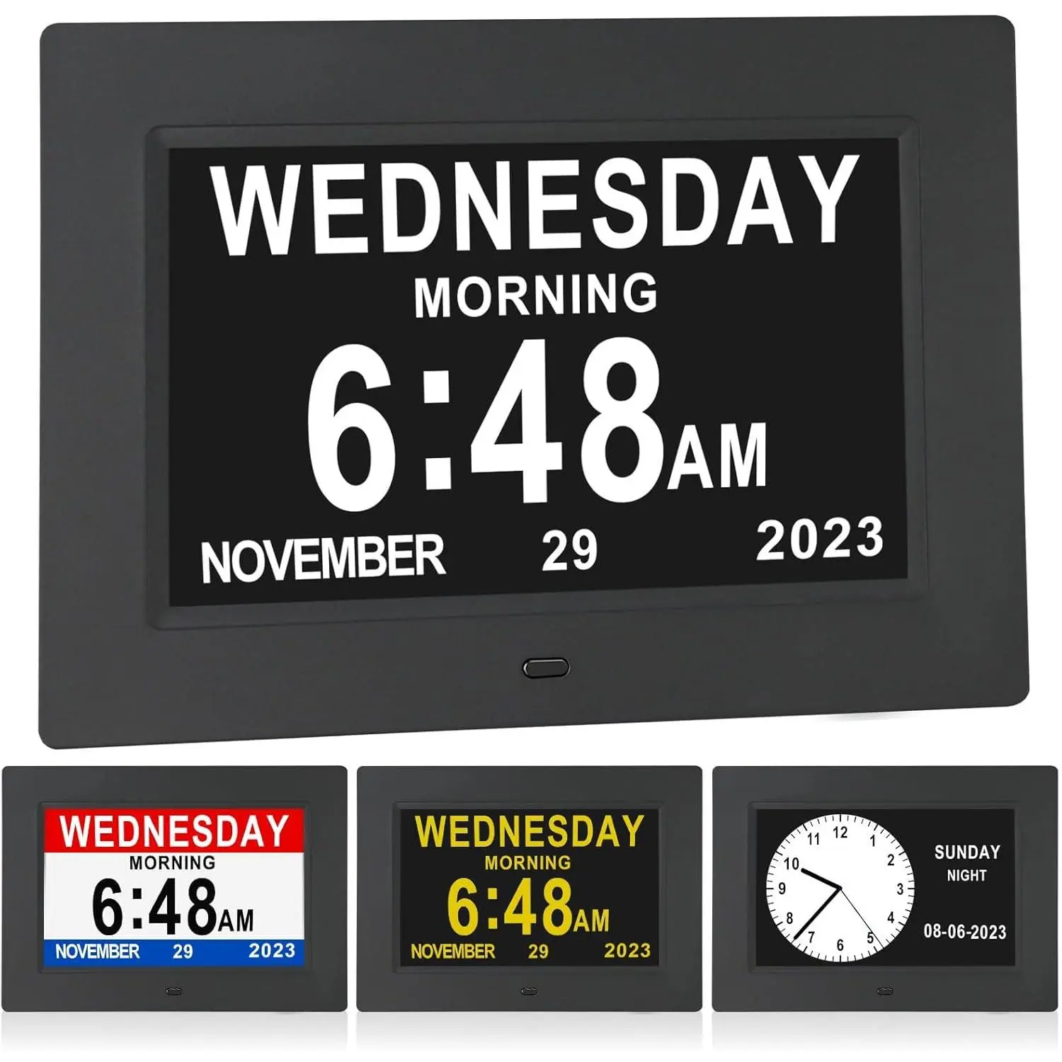 7 Inch  Day Date Time Digital Day Calendar Clock with Auto-Dimming 12  Reminders Dementia Clocks for Senior  impaired Vision Memory Loss