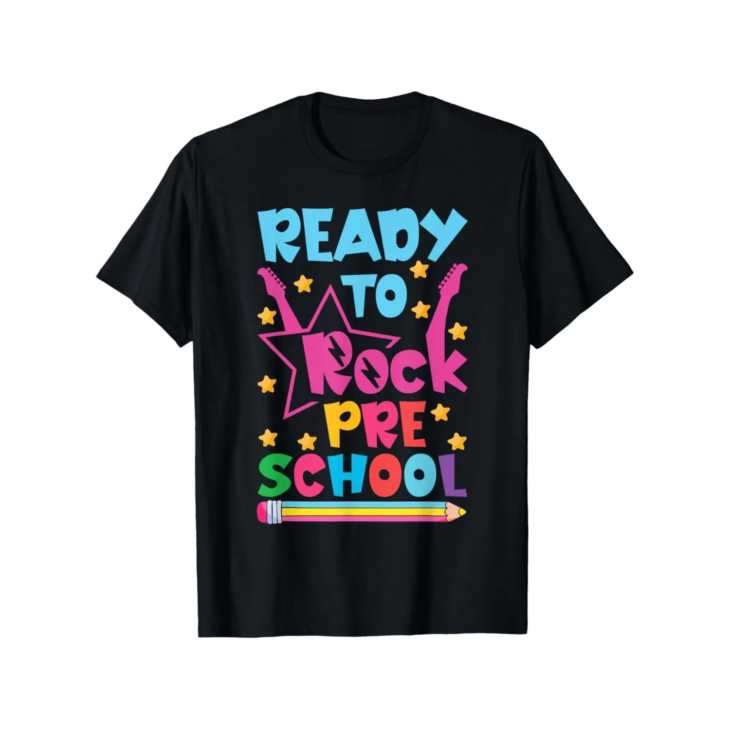 Ready to Rock Preschool Pre-K Teacher Student Back to School Boys T-Shirt Spring/ Summer Comfortable and Easy Going Round Neck T-Shirt Boys Design Breathable Popular Appeal Best Gift for Boy Girl