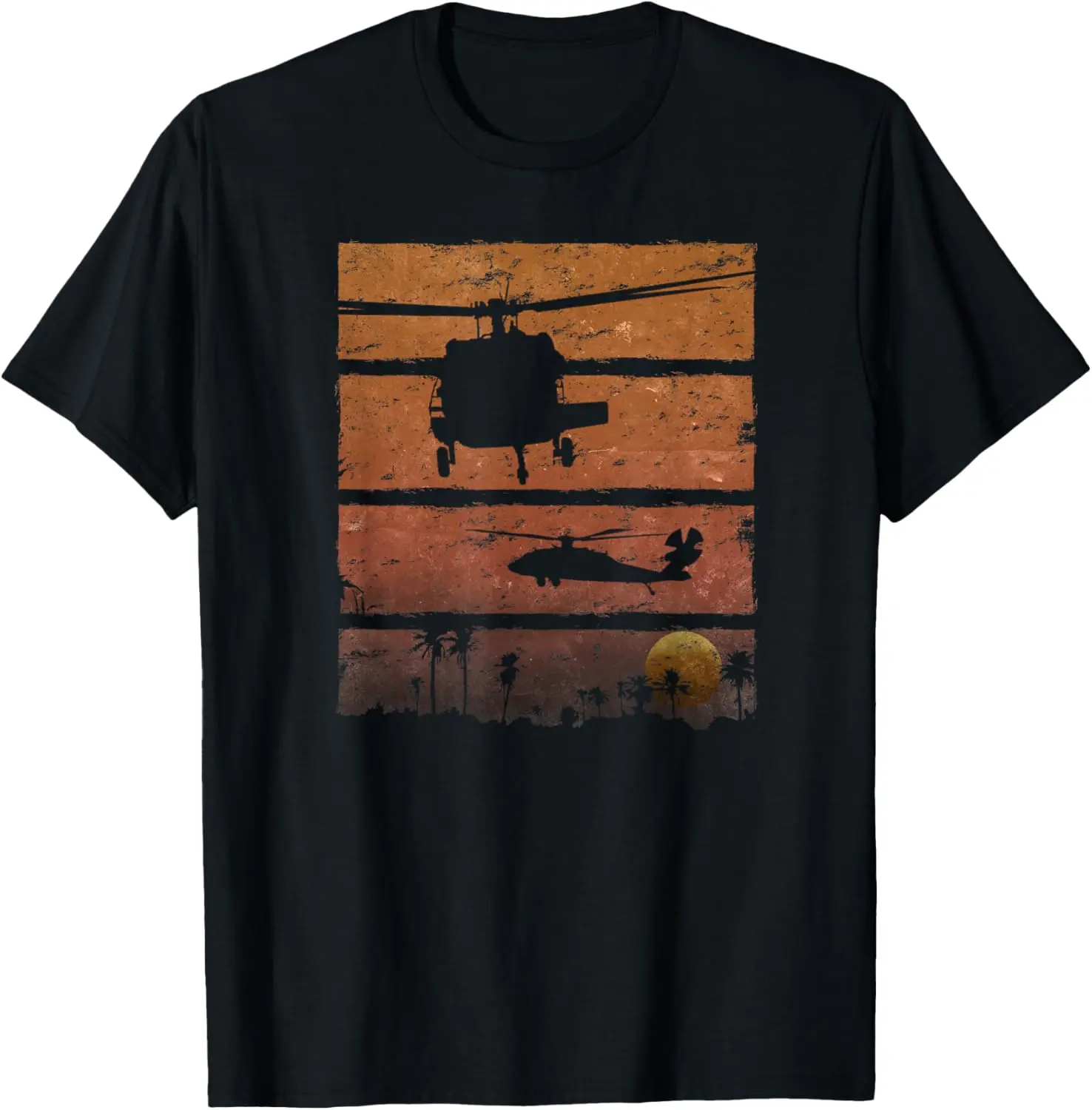 100%cotton Sunset Dustoff UH-60 Blackhawk Medevac Helicopter T-Shirt T-Shirt