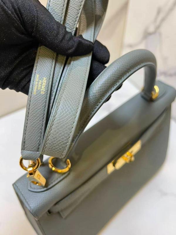 Pre-owned Hermes Epsom Leather Shoulder Bags Kelly 28 61 Vert Amande Green D Stamp 2019 Full Set