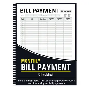 Bill Tracker Notebook: Monthly Bill Payment Checklist - 8.5" x 11" 100+ Pages