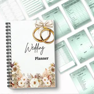 1pc Wedding Plan Spiral Coil Notebook | 5.5x8.3 Inches, Engagement Gift, for Brides Who Are about To Get Married, Used for Preparing Wedding Event Progress, Budget Records, and Exquisite Wedding Planning Manual