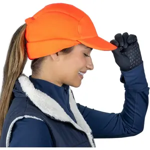 Fleece Ponytail Hat for n – Trailblazer Reflective Winter Hat with Ponytail Hole for Workouts