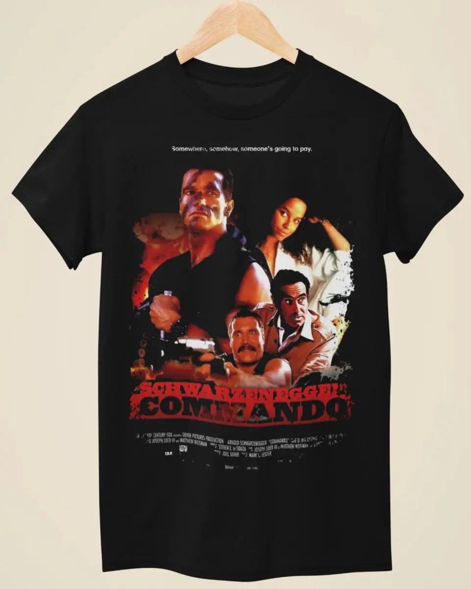 Commando - Movie Poster Inspired Unisex Black T-Shirt, Everyday Wear, No Fuss Style, Full Color Range, Find Your Perfect Shade