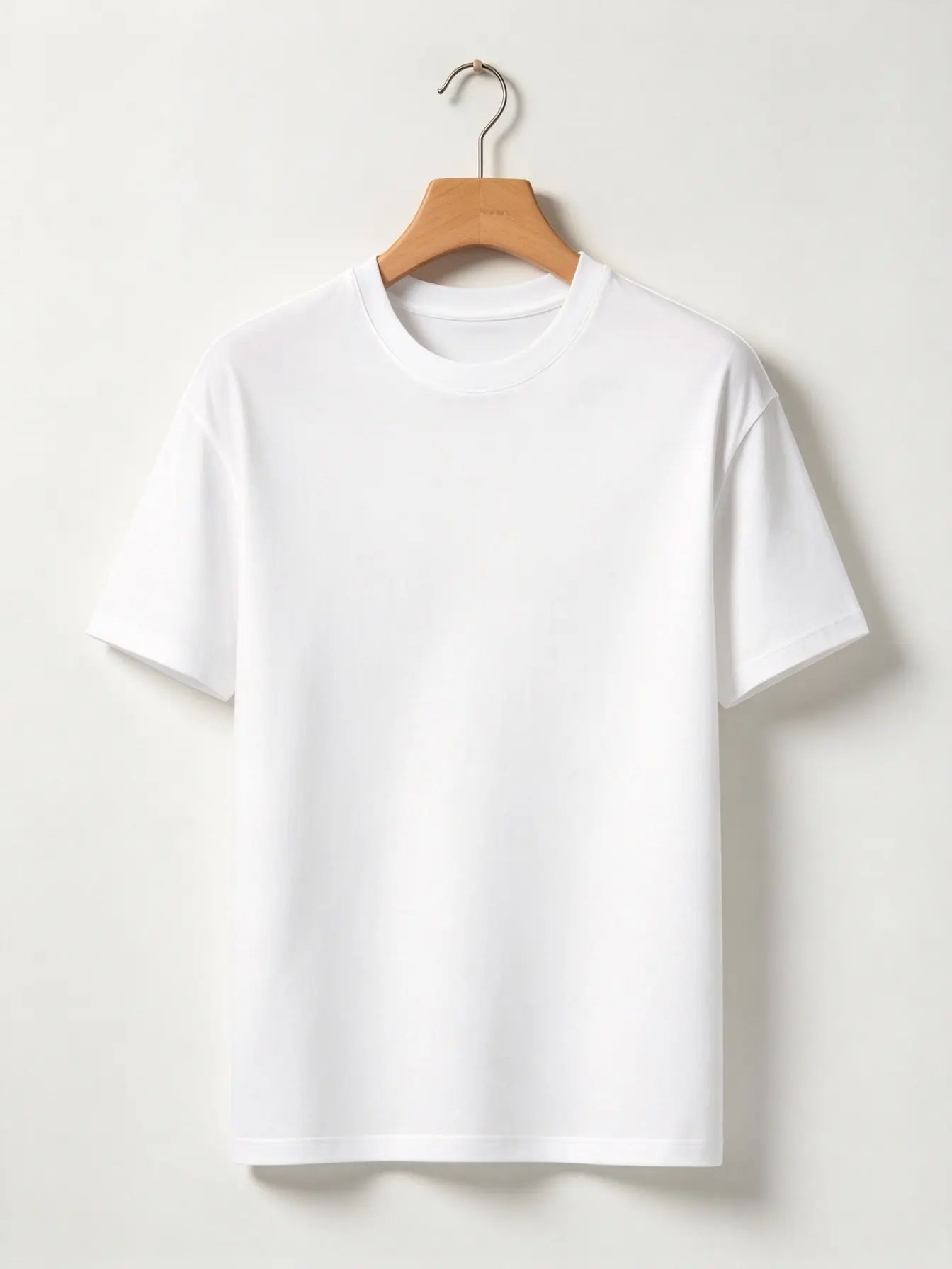 Men's 100% Cotton Heavyweight Casual Round Neck Shortsleeve Slim Fit T-Shirt - Slightly Relaxed Feel, Basic Plain Design, Versatile Layering Male Clothing Top