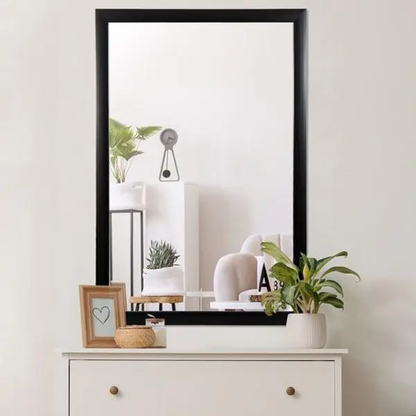 Zenstyle Rectangular Wall Mirror 24" x 36" Bathroom Mirror Black PS Frame Vanity Mirror