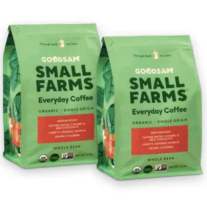 GoodSAM Foods - Organic Colombian Coffee - Whole Bean Medium Roast - Single Origin Coffee