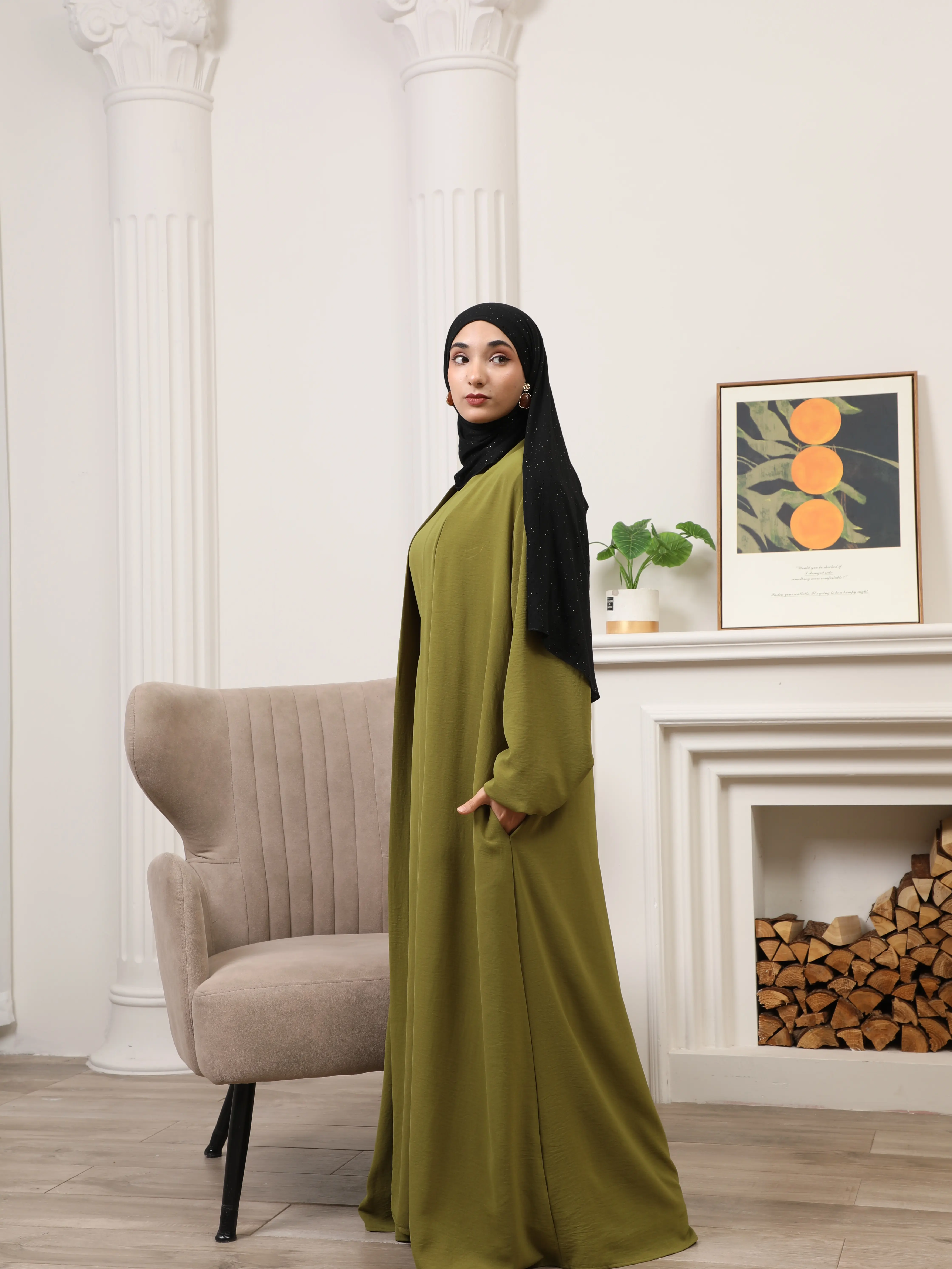 3-Piece Modest Abaya Set with Inner Dress, Outer Layer & Waist Belt Elegant Everyday Wear (NCA010) - TikTok Shop 3-Piece Modest Abaya Set with Inner Dress, Outer Layer & Waist Belt Elegant Everyday Wear (NCA010) - TikTok Shop