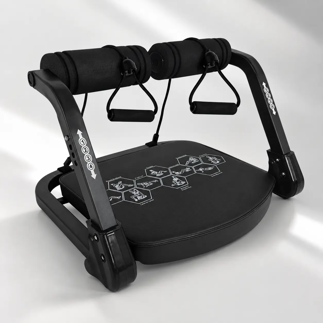 Fahuac Unisex Core Trainer Ab Machine - No Setup Procedures, Reinforced Steel Frame, Foldable Compact Design, 3 Resistance Levels, Auto Return, Padded Seat, 330 lbs Max Weight, Functional Strength Train Gear, Flat Tummy & Abs Focus