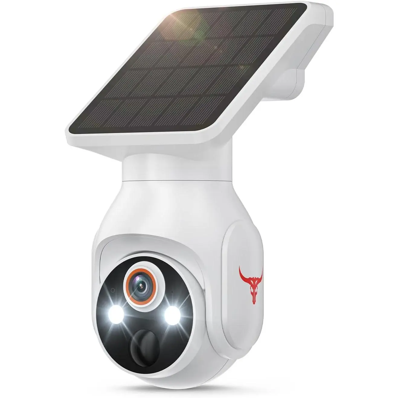 Full HD 1080p Solar-Powered Wireless Security Bullet Camera - 5200mAh Battery-Powered, Smart AI Human/Motion Detection, 2-Way Audio, Color Night Vision, 2.4G Wi-Fi, Encrypted Cloud Storage, Wall Mount, Indoor/Outdoor Surveillance