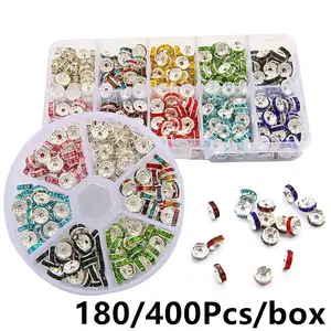Wheel Spacer 180/400pcs/box Beaded Spacer Round Color Diamond Ring Diamond Spacer DIY Jewelry Accessories Hand