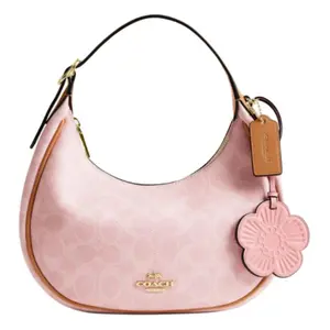 Coach Carmen Crossbody 20 Adjustable Strap Floral Print Moon Bag for Women in Pink