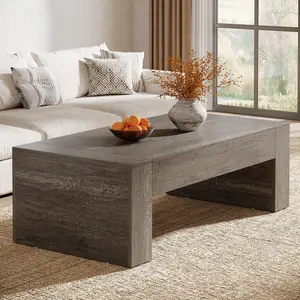 TRIBEWOOD Living Room Rectangular Coffee Table, 51-Inch Farmhouse Accent Center Cocktail Tea Table with Sturdy Base, Vintage Tea Furniture for Home Reception, Easy Assembly