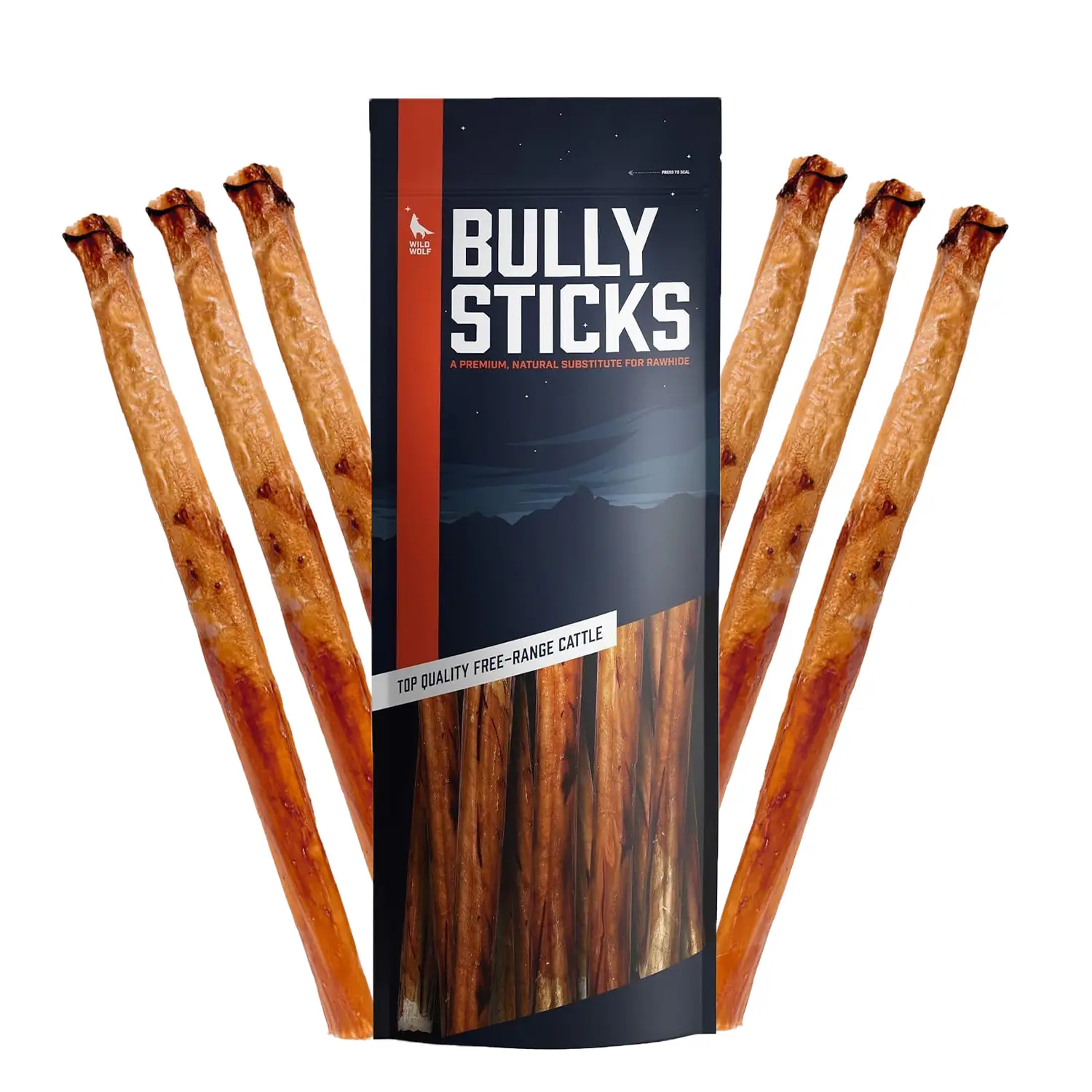 Wild Wolf 12-inch CollaBully Sticks (12 Pack) Part Bully Stick and Part Collagen...