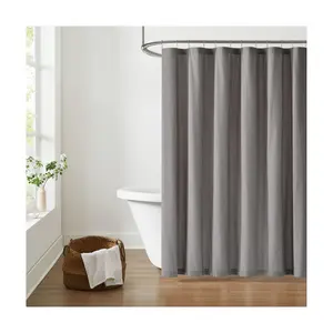 Brooklyn Loom Solid Cotton Percale Shower Curtain Brooklyn Loom Solid Cotton Percale Shower Curtain