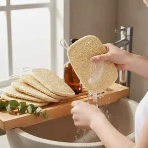 Natural Exfoliating Net Loofah Bath Sponge, 5 Counts Exfoliating Bath Loofah, Exfoliating Back Washcloth, Body Scrub for Men & Women, Bathing Shower Accessories for Home Bathroom, Body Scrubber, Exfoliating Net Sponges, Exfoliating Mesh Sponge