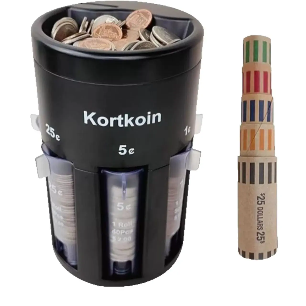 Automatic Five-In-One Coin Counter and Sorter, Large Capacity Storage Jar, Coin Savings Box, Coin Bank, Oval Shape, Model Jar-Us