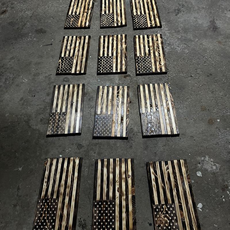 Hand made wooden American flag