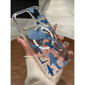 Whale Sharks And Sharks Attraction Phone Case Suitable For Compatible With Iphone17,16, 15, 14, 13, 12, 11, PRO MAX, XS MAX, XS, X, PLUS ,As Well As,Galaxy S26/25/24/23/22 Ultra/ Edge /FE/Plus,And Series