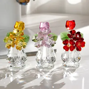 Crystal Pomegranate Rose Vase Decoration, Flower Vase, Elegant Home Decor, Unique Gift Idea, Fashionable Tabletop Ornament, Perfect Living Room, Valentine's Day Gift, Home Decorative Vase