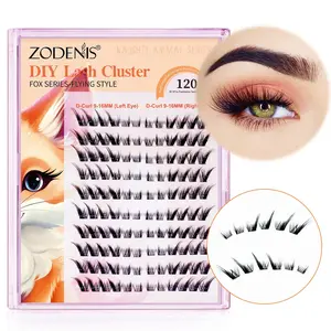 Zodenis Naughty Series False Eyelashes, Ultra-Thin Stem D Curl 9-16mm (left/right Eye), DIY Cluster Lashes, Synthetic Fiber Natural Look