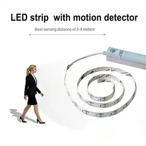 1 Meter 30 Leds Inductive Sensor LED Strip Light, 4000k Neutral, Adjustable Brightness, 4m Range, 110° Beam Angle, Battery Powered