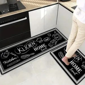 Long Kitchen Floor Mat Set, Non-Slip Oil Absorbent, Easy to Clean, Home Use, Entry Door Mat, Combination Pack, Practical and Durable