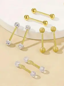 Mixed Style Nipple Ring, Cute CZ Ball-center Butterfly Snake Tongue Belly Button Piercing Jewelry, Stainless Steel Surgical Steel 14g Nipple Ring for Women, Navel Piercing Jewelry