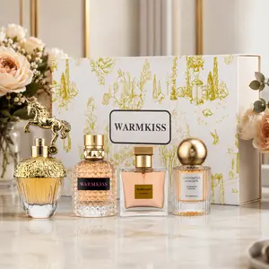 4 Piece WARMKISS Rose Vibrant Luxury Fragrance Collection for Women Long Lasting Eau de Parfum with Floral Fresh Notes Elegant Daily Scent Perfect Gift for Her Holiday Birthday