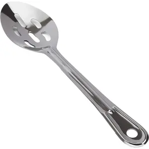 Super ,  11 in Serving Spoon 1 Pk. Big, Slotted Stainless Steel Spoons for Cooking, Baking and Basting.  Kitchen Flatware for Buffet and Banquet Service in Restaurants and Homes
