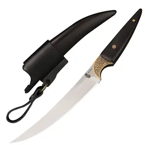 Mirror Polish Camp & Kitchen Knife - High Hardness Steel with Sandalwood Handle/Sheath - Perfect for RV Cooking & Camping