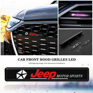 Front Grille Central Emblem Light Badge for Jeep Series Cars, Stylish Car Accessories, Enhance Your Vehicle's Look