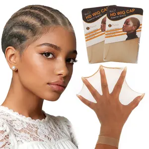 BEEOS Invisible Skinlike Real HD Lace Wig 24 Pcs Cap Ultra-thin Wig Cap Stretchy Skin Color Wig Cap for Women