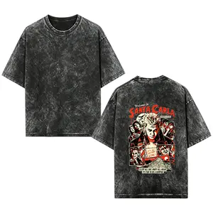 [EOVCAU]The Lost Boys 1987 T-Shirt, Santa Carla Vampire Horror Tee, Retro Movie Graphic Shirt, Halloween Streetwear Tops，"Sleep All Day Party All Night" Quote Tee，Grunge Horror Oversized T-Shirt