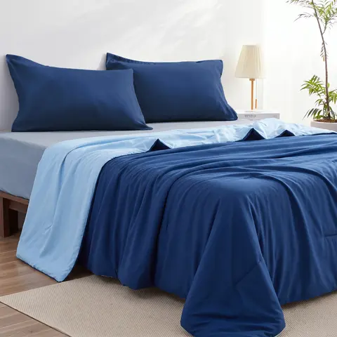 Final Sale! Hugmoon Lightweight Microfibre Cooling Quilt - 1 or 2 Pack, Instant Cooling Thin Breathable Comforter for Spring Summer, Soft Reversible Coverlet for Bedroom, Machine Washable for AC Rooms (Double Size Option), Cooling Quilts