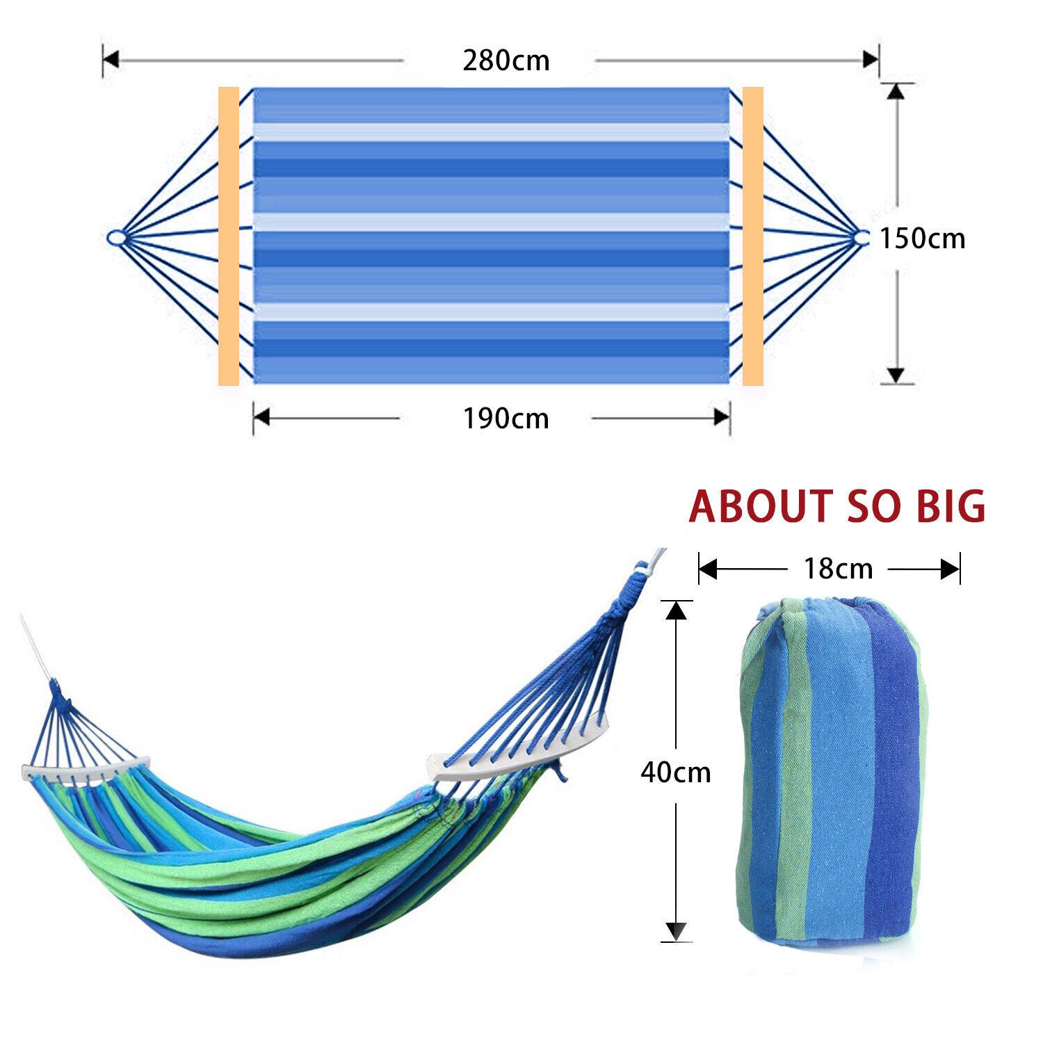 Cotton Camping Hammock 450lb Upgraded Thickened 320G Durable Canvas Fabric Single Hammocks , Camping Outdoor/Indoor Patio Backyard with Travel Bag