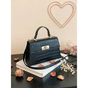 CYX Vintage Mini Crossbody Bag for Women PU Leather Small Top Handle Purse with Removable Chain Strap Dressy Clutch Handbag Convertible crossbody bag