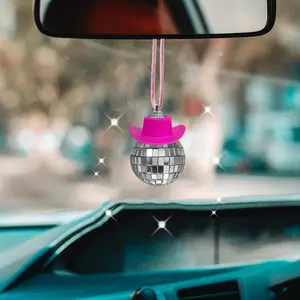Pink Disco Ball Ornament Car Accessories