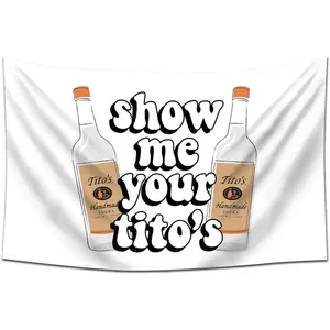Show Me Your Tito's Flag (60x40in, 150D Poly,Vivid Color) Wall Hanging Tapestry For Dorm Man Cave Store Decor