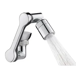 Universal Rotating Faucet Extender, Splash-Proof Water Saving Kitchen Sink Aerator, Adjustable Mechanical Arm Adapter, Tool-Free Installation