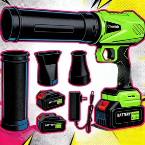 FREE Shipping-Cheetah Turbo Jet Blower 2026 – 680W Pure Copper Motor, 2 Batteries,  Thrust, Cordless Design, Adjustable Speed, Ideal for Car Drying & Garden Cleaning