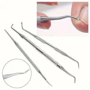 3pcs/set Professional Stainless Steel Ingrown Toenail Tool Kit - Safe, Easy-to-Use Nail Cleaner Tools with Textured Grip for Pedicure Experience, Precision Cleaner, Nail File, and Case, Nail Care, Manicure, Precision Cleaning, Durable Nail Tools