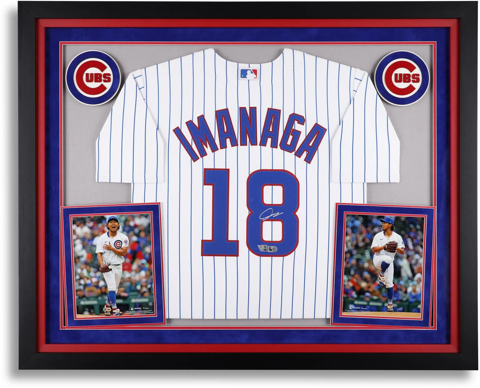 Shota Imanaga Chicago Cubs Deluxe Framed Autographed White Nike Replica Jersey - Fanatics Authentic Certified