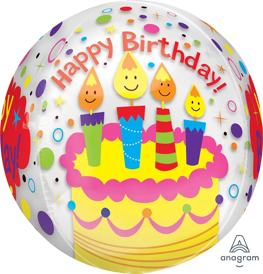 16" Happy Birthday Orbz Balloon Candles, Single Pack Party Decorations (3783901)