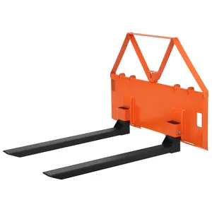 【Christmas Gift】46" Heavy-Duty Tractor Pallet Forks, 2600lbs Capacity, Quick-Attach Skid Steer Forks with Trailer Hitch Ball, for Farms & Warehouses,Orange