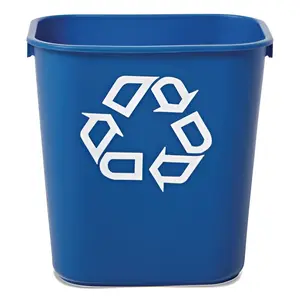 212 MAIN Compact Rectangular Plastic Recycling Bin, Rcp 295573BE 13.625 qt Blue Deskside Container for Baby & Maternity Room Decor, 13.625Qt