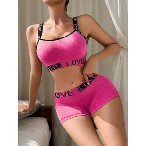 Women's Underwear Set Includes Top and Pants Seamless Comfort Daily Wear, Sexy Fitted Bralette Medium Support Unlined All Seasons