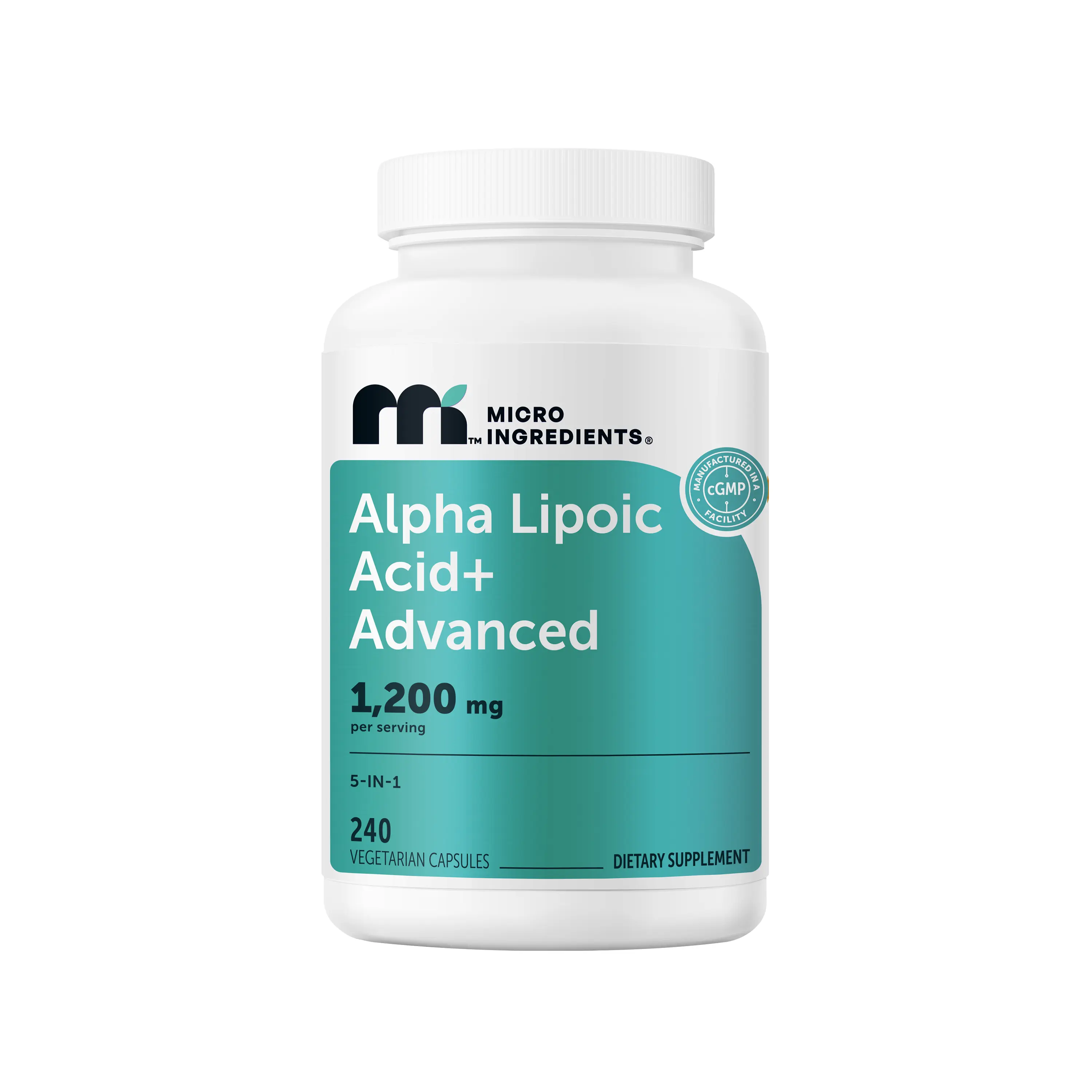 Micro Ingredients Alpha Lipoic Acid+ Advanced 1200mg 5-in-1 Complex, 240 Vegetarian Capsules