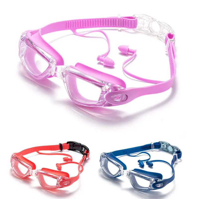 Anti-Fog Waterproof Swimming Goggles with Earplugs, Professional Racing Design for Adults, Durable PC Material, High Definition Vision, Pool Goggles